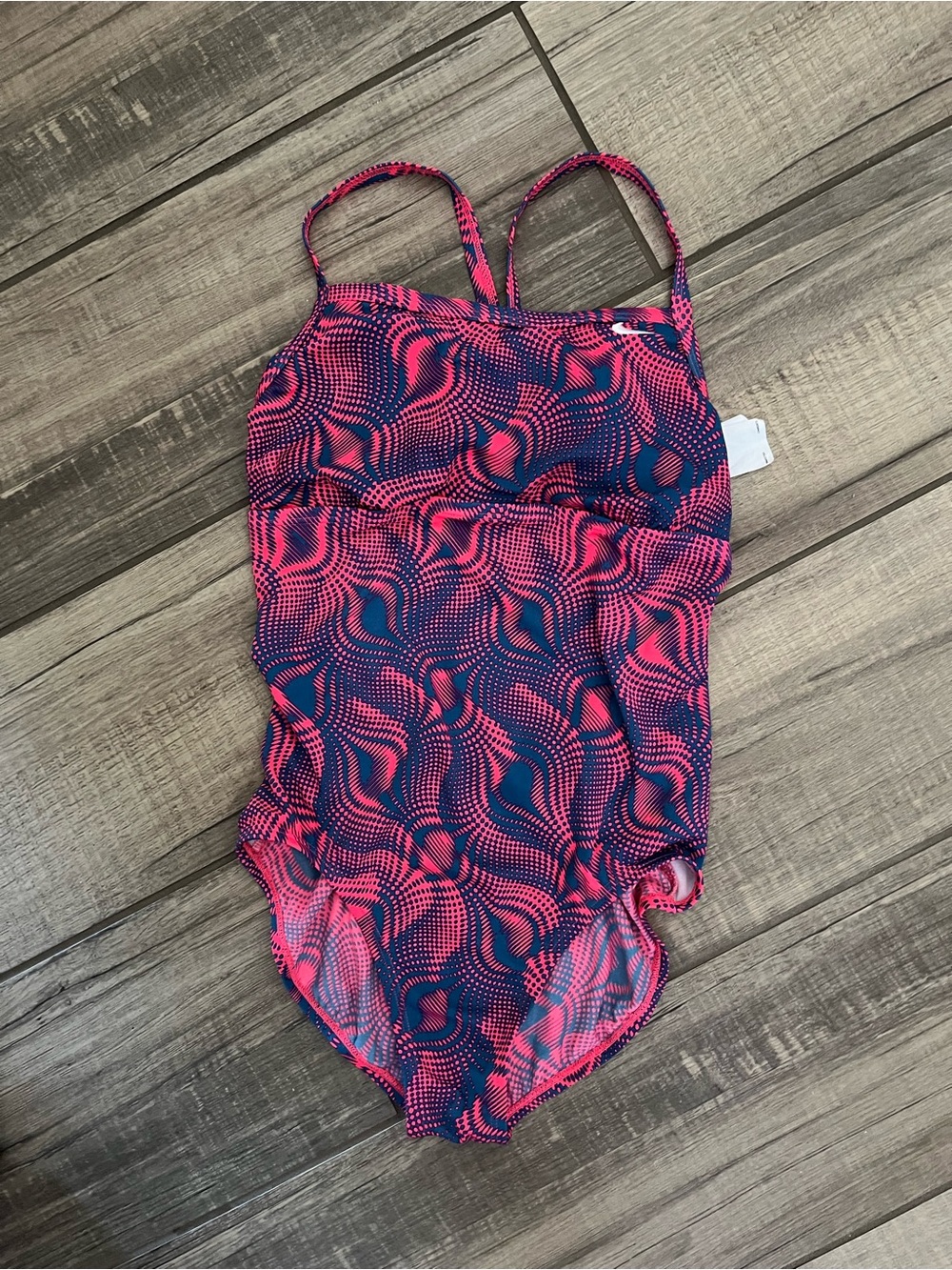 Nike Pink and Navy One-Piece Swimsuit Medium